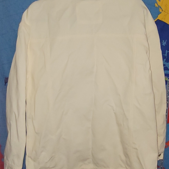 LEVI'S Men's White/Ivory Denim Trucker Button/Zip Jacket NWT - Picture 8 of 15